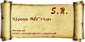 Siposs Márton névjegykártya